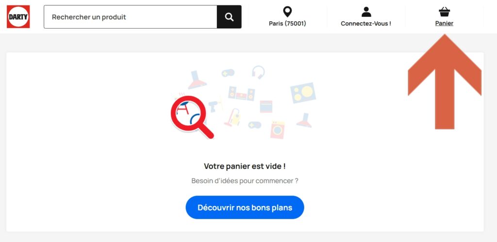 darty mon panier vide