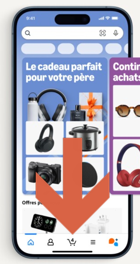 voir mon panier Amazon sur smartphone - application mobile