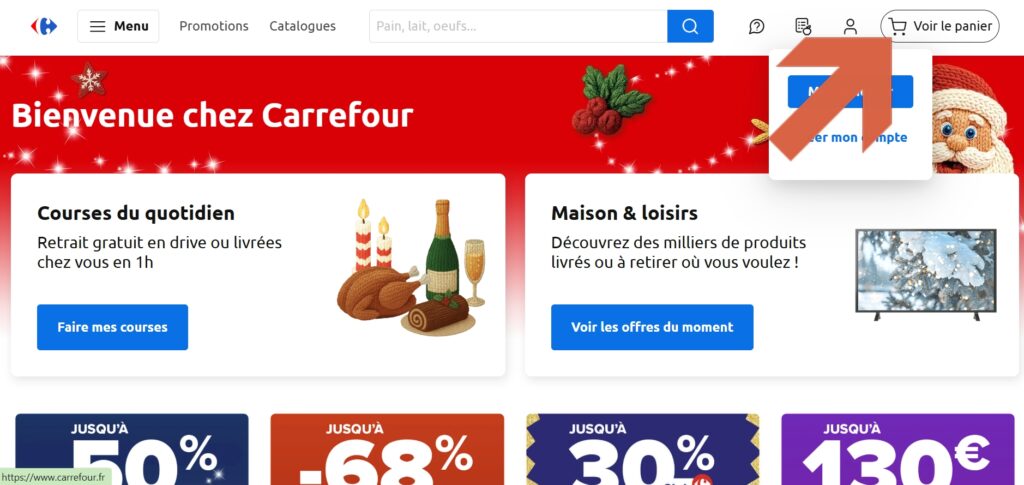carrefour accéder à mon panier