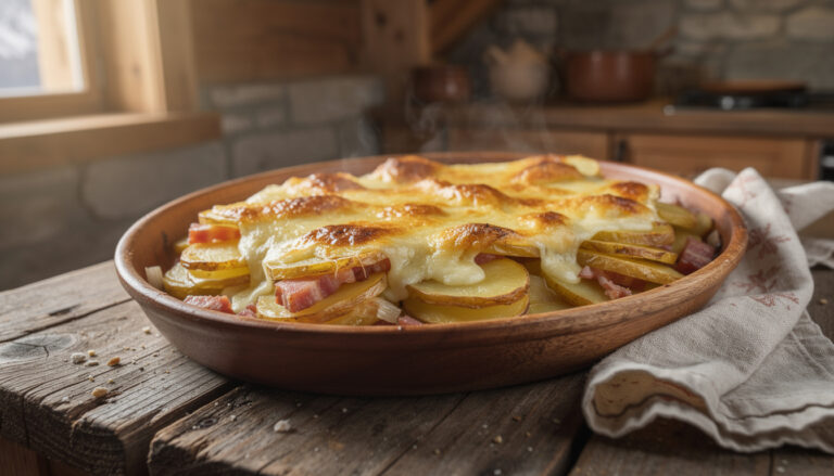 découvrez la recette traditionnelle de la vraie tartiflette savoyarde de grand-mère, un plat réconfortant à base de pommes de terre, reblochon, lardons et oignons pour un goût authentique.