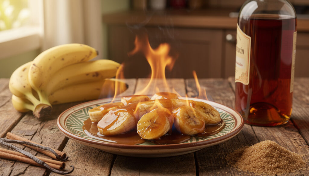 découvrez la recette traditionnelle antillaise facile du rhum arrangé banane flambée pour un apéritif savoureux et exotique à partager entre amis.
