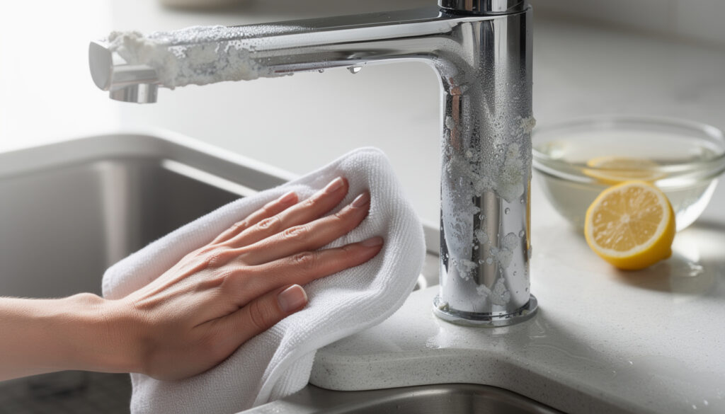 découvrez une astuce naturelle efficace pour enlever le calcaire incrusté sur votre robinet et lui redonner un éclat brillant en seulement 2 minutes.