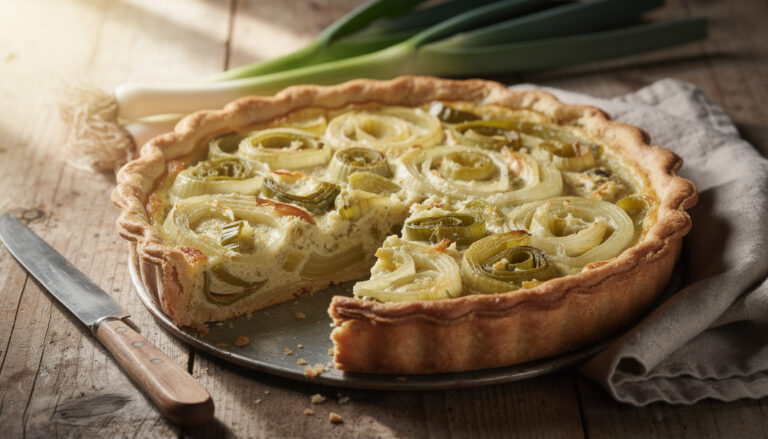 découvrez notre recette simple et gastronomique de tarte aux poireaux, fondante et savoureuse, parfaite pour un repas élégant et facile à réaliser.