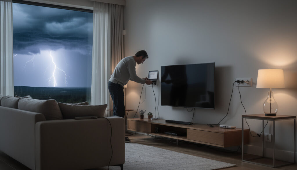 découvrez quels appareils électriques débrancher pendant les orages pour protéger efficacement votre maison des risques liés à la foudre.